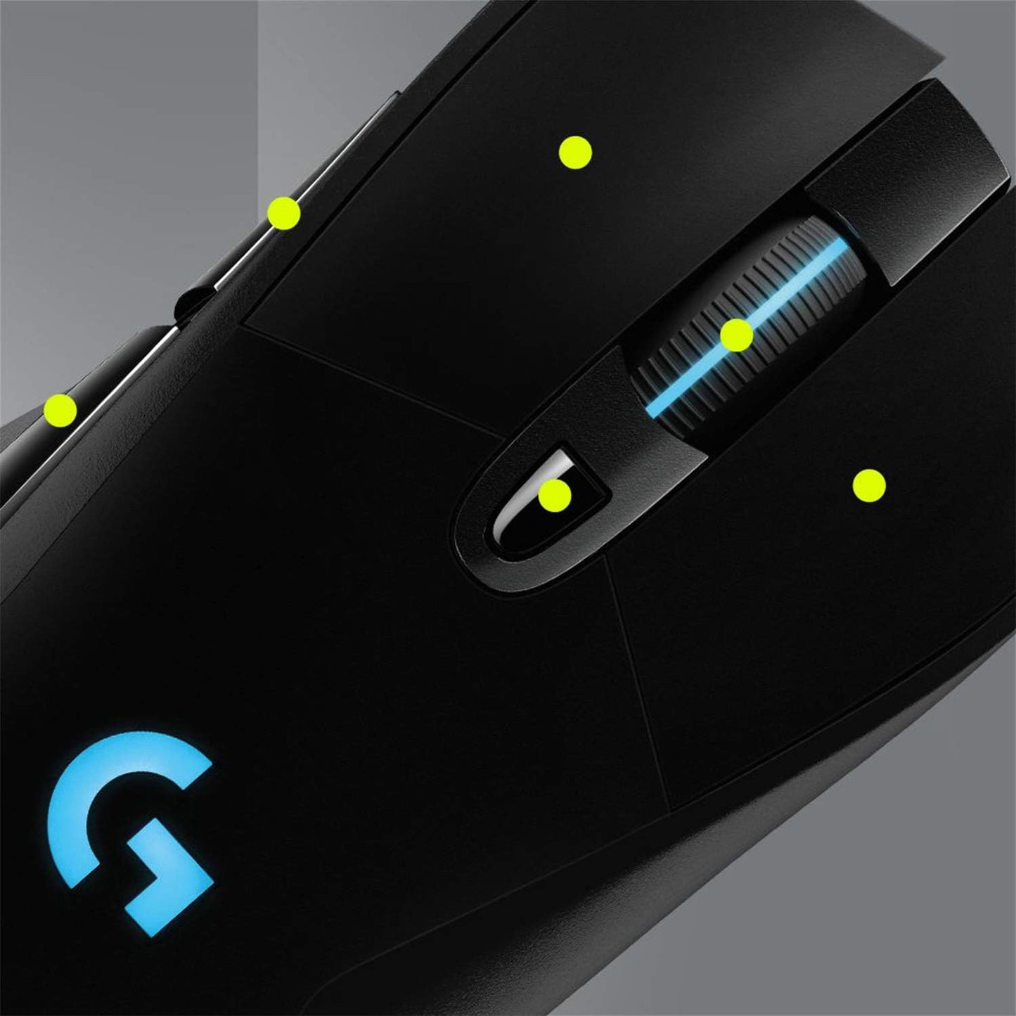 Logitech G703 Lightspeed Wireless Gaming Mouse - Black | Hero 25K Sensor, LIGHTSYNC RGB, Powerplay Compatible, 10G Optional Weight, 100-25,600 DPI, Rubber Side Grips