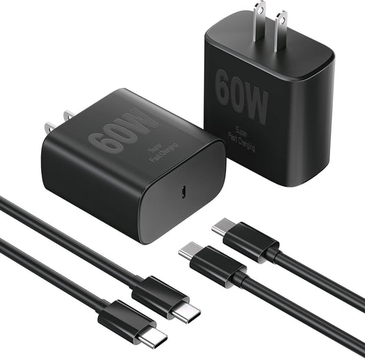 60W Super Fast Charger Samsung Charger Android Phone Chargers,2Pack USB C Charger Fast Charging Block & 10FT USB C Cable Cord for Samsung Galaxy S26 Ultra/S26/S26+/S25 Ultra/S25/S24/S23/S22 Ultra/S20