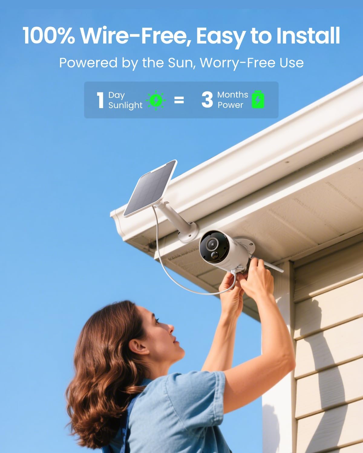 REOLINK Solar Camera Outdoor Wireless 2K 5MP Smart AI Detction Argus Eco | Up to 512GB Local Storage, No Subscription, IR Night Vision, Smart Playback, 2.4G WiFi, Home Hub Compatible