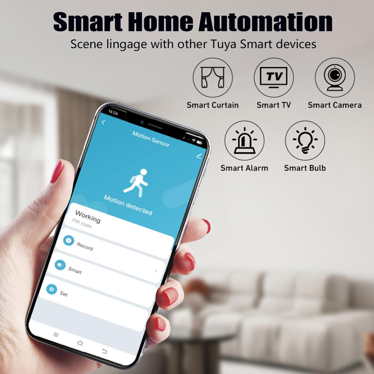 4-Pack WiFi PIR Motion Sensor: Smart Motion Detector with App Notification Alerts, Wireless Contact Sensor for Home Security and Smart Home Automation, No Hub Required, Compatible with Alexa