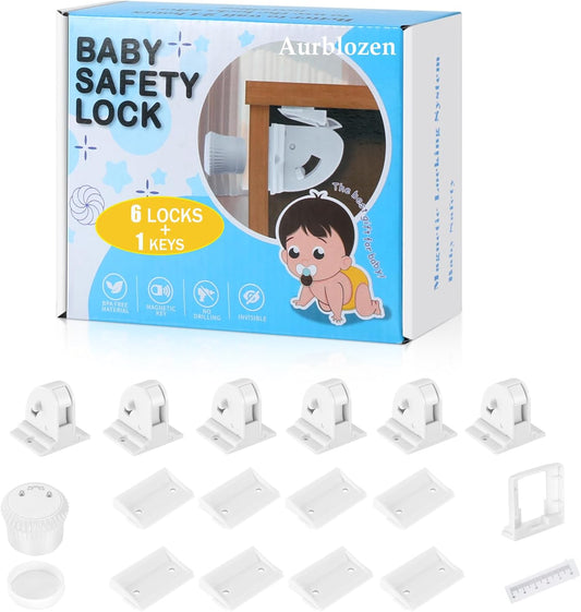 6 Pack Magnetic Cabinet Locks for Child Safety, Drawer Locks Baby Proofing