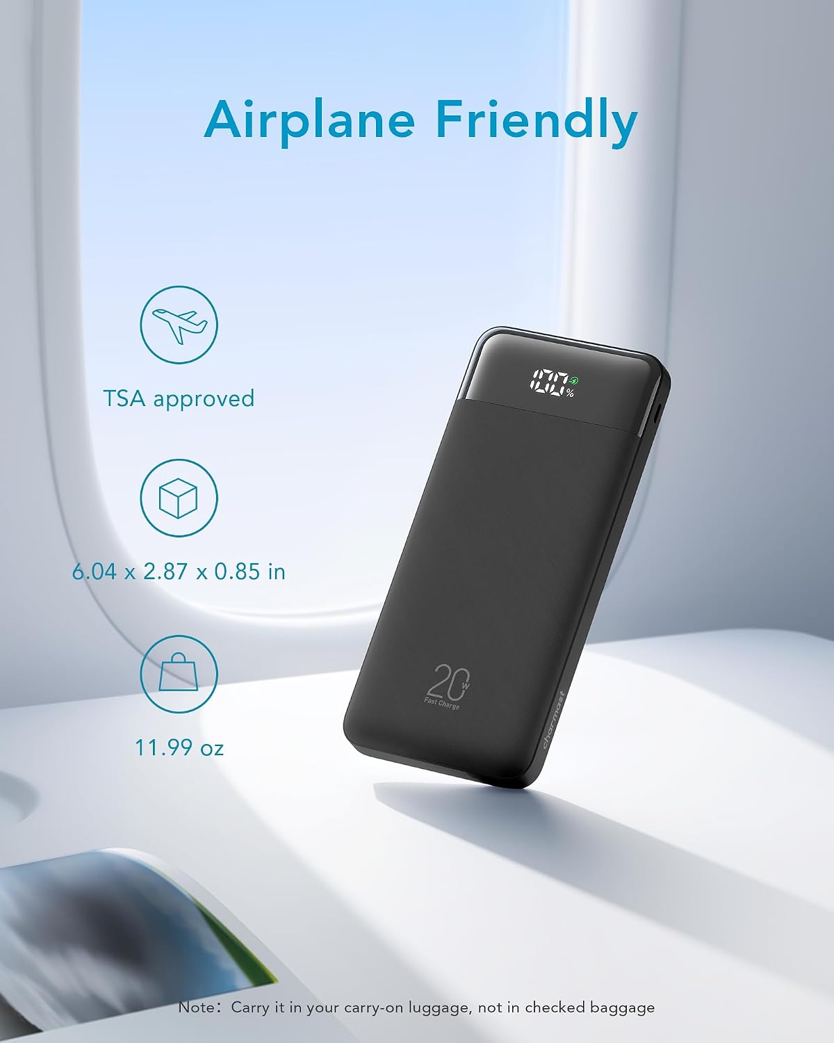 charmast 20000mAh Portable Charger with Built in Cables, 22.5W Travel Power Bank Fast Charging, USB C Cell Phone Battery Pack for iPhone 17/16/15/14/13/12 Series, iPad, Samsung, Android, Tablet