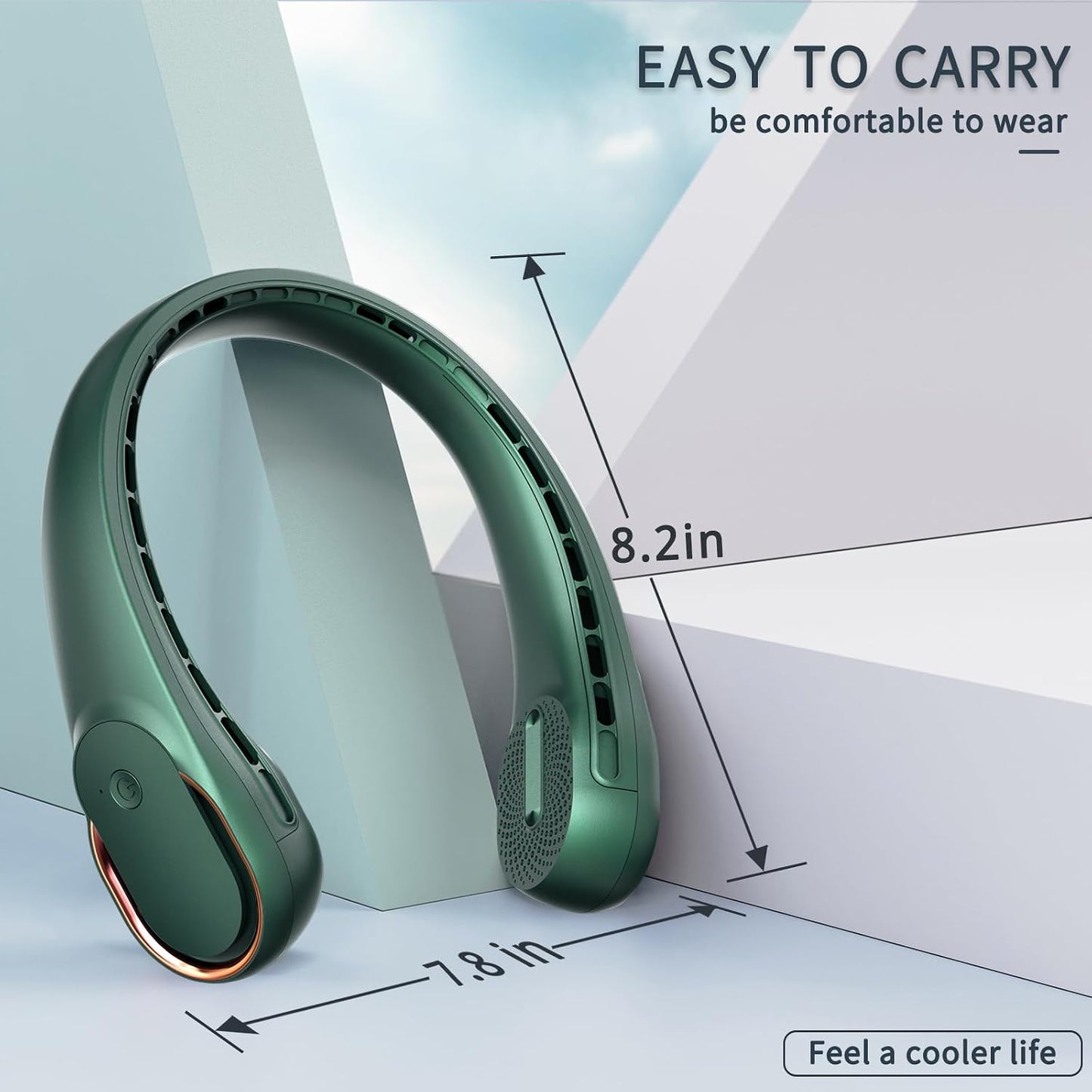 ASNUG Neck Fan,Portable Bladeless Neck Fan, USB Rechargeable Personal Fan, 4000 mAh Battery Operated Wearable Fan, 3 Speeds Adjustable,Faster Cooling, Ultra Quiet, Suitable for Home, Office, Sports