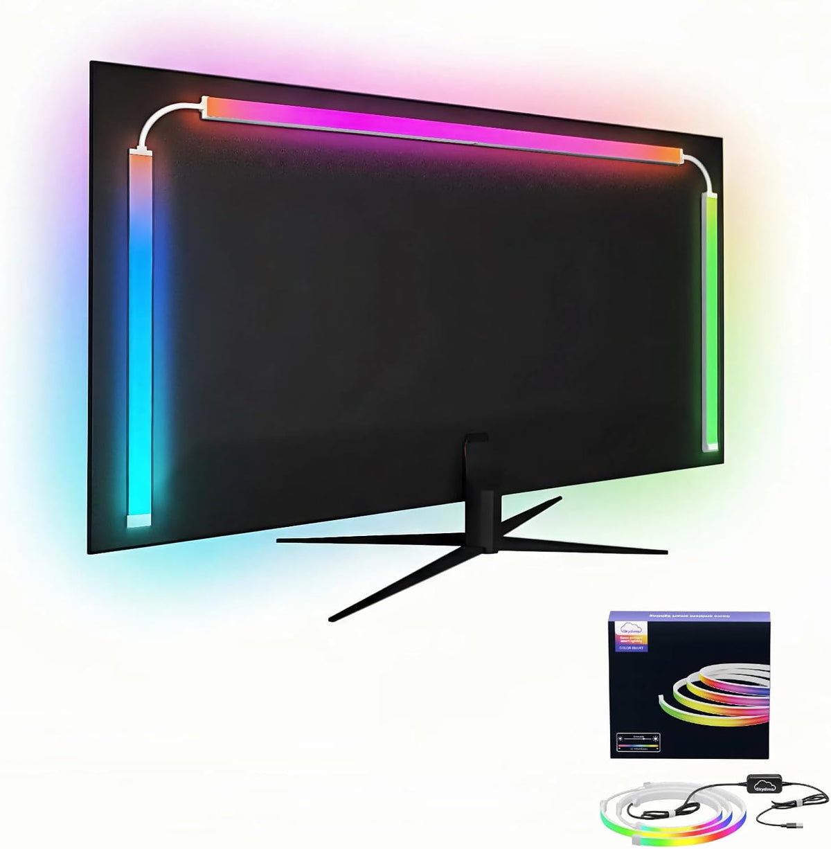 27 Inch Monitor Backlight - Immersive LED Strip with Screen Mirror Sync - PC and Mac Software Control - Gaming Setup Desktop Lights - 16M Colors Chasing Effects (27 inch)