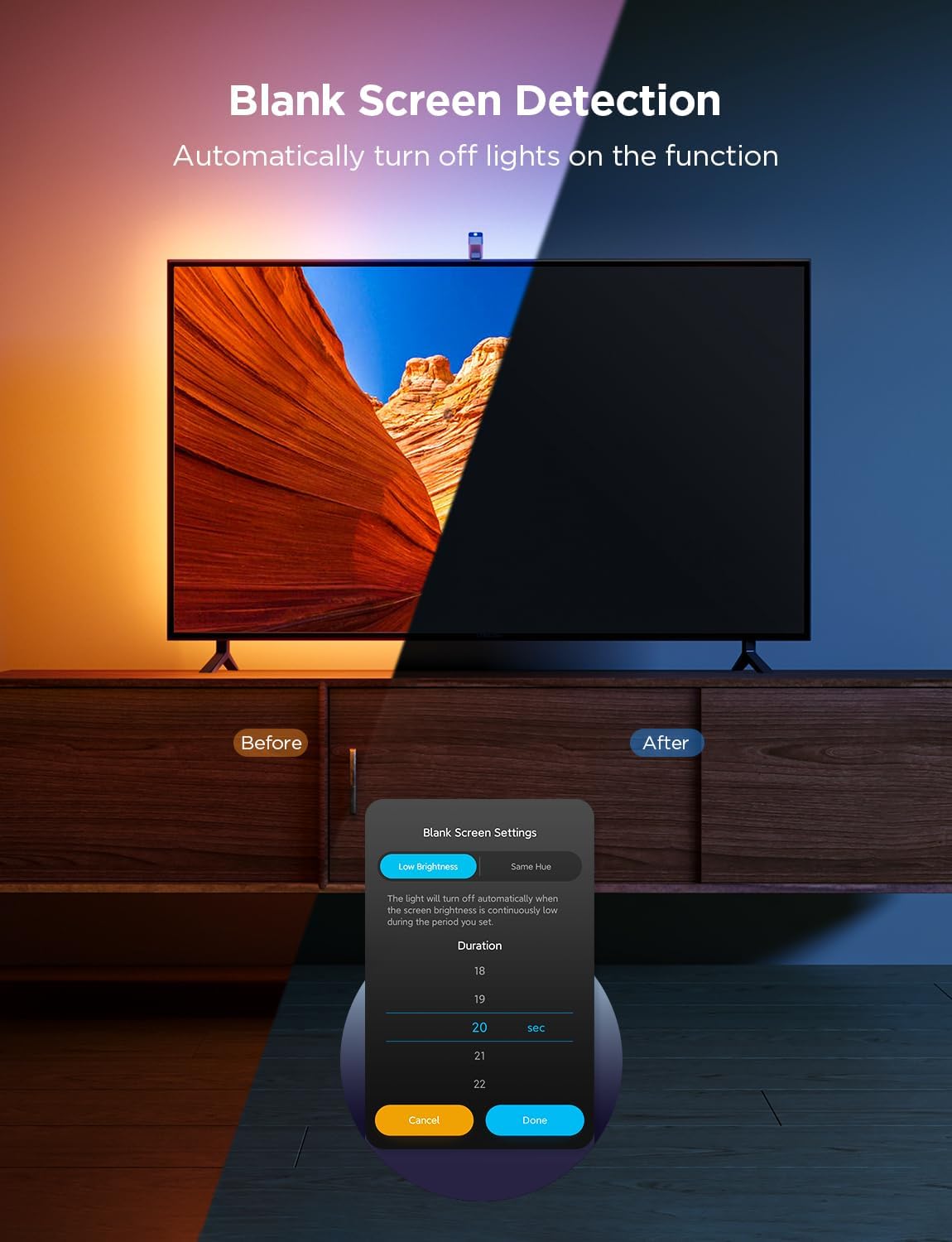 Govee TV Backlight 3 Lite, 7.8ft LED Strip Lights Sync with 40-50 Inch TVs | Upgraded Camera with Fish-Eye Correction Function, RGBICW Screen Sync Lighting, 4 Colors in 1 Lamp Bead, Voice & APP Control