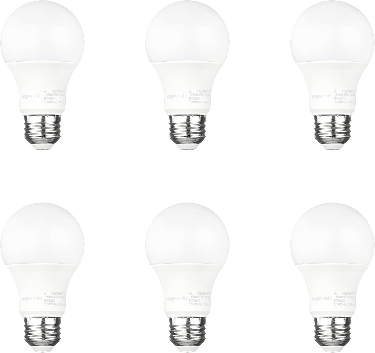 Amazon Basics A19 Dusk to Dawn Sensor LED Outdoor Light Bulbs, 60W Equivalent, Daylight 5000K, E26 Base, Auto On/Off, Porch, 10,000 Hours, 2-Pack
