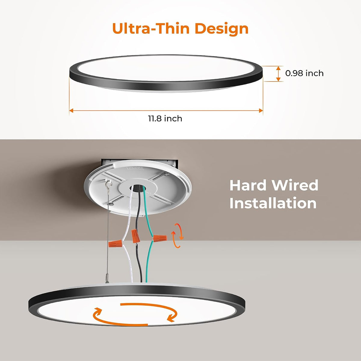 Matane Motion Sensor LED Ceiling Light with Remote, 12 Inch Wired Flush Mount Light 3000K 4000K 5000K, 2400LM Dimmable Motion Sensor Light Indoor for Closet Hallway Laundry Stairs Black New Version
