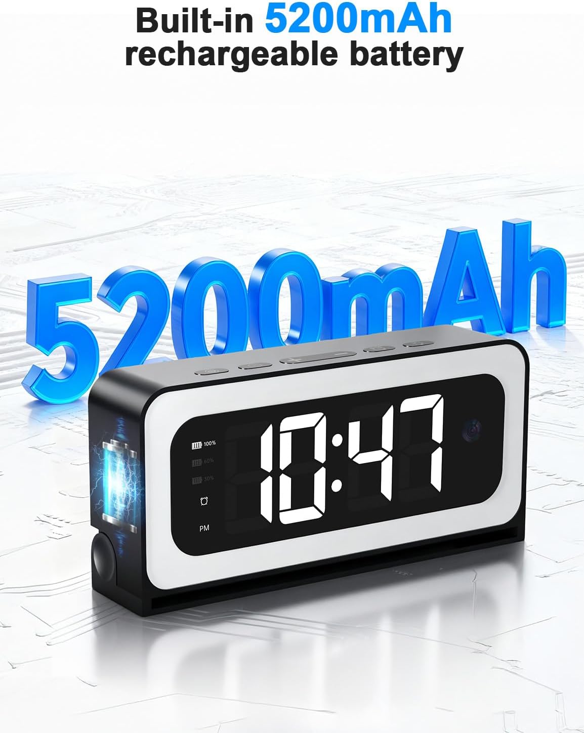 2K Alarm Clock Camera,5G&2.4G WiFi Nanny Cam Wireless Indoor Camera,Cameras for Home Security,AI Human Detection,Color Night Vision for Home/Pet