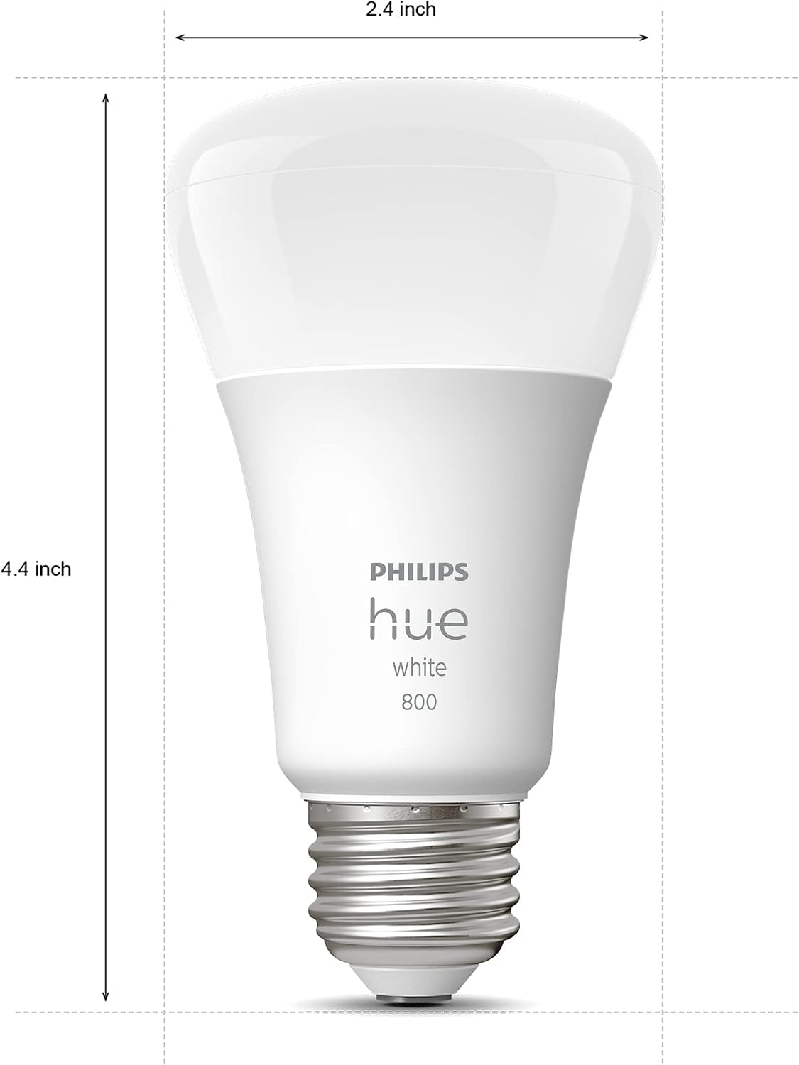 Philips Hue Smart 60W A19 LED Bulb - Soft Warm White Light - 4 Pack - 800LM - E26 - Indoor - Control with Hue App - Compatible with Alexa, Google Assistant and Apple Homekit