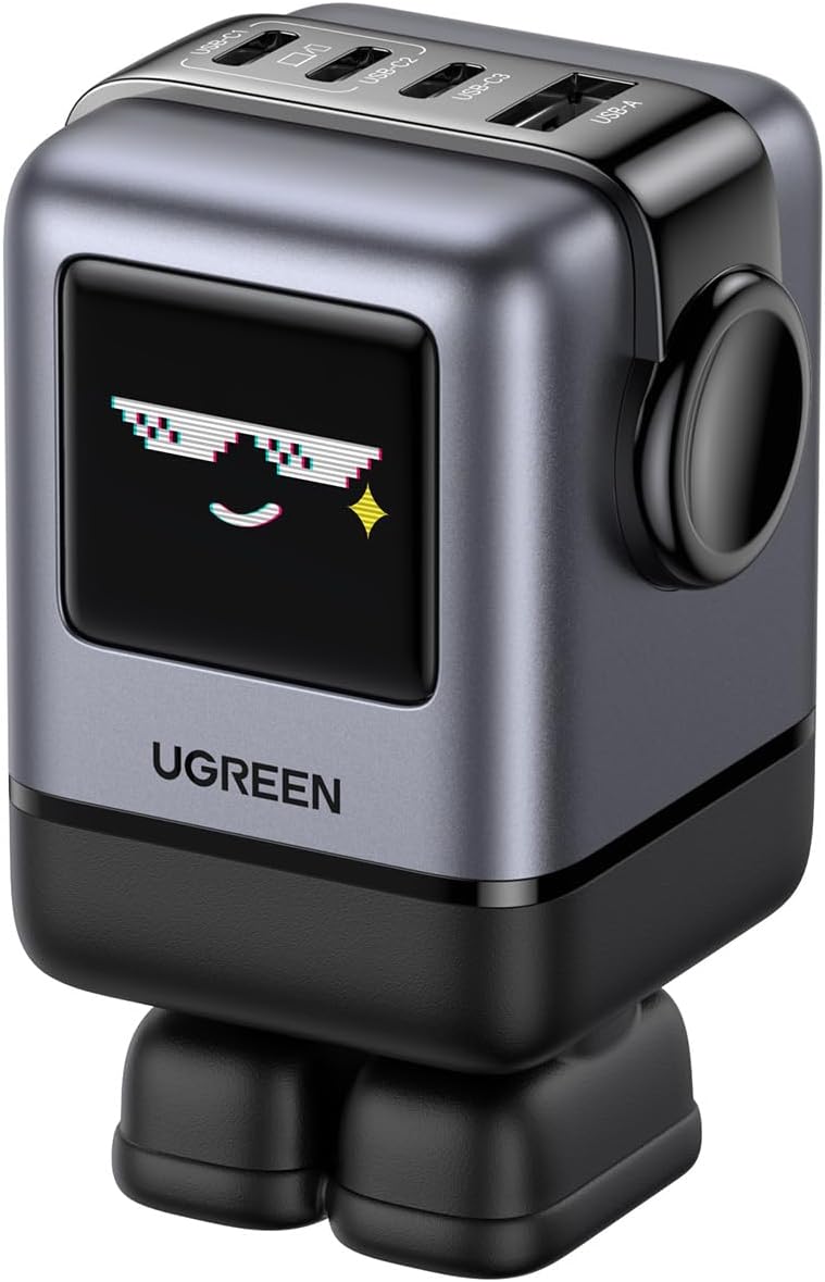 UGREEN Uno 100W USB C Charger, 4-Port GaN Fast Charger with LED Screen, Tech Gifts for Men Women, for MacBook Pro/Air/Neo 2026, iPad Pro, iPhone 17/16, Galaxy S26/S25, Pixel 10/9, Steam Deck, ROG Ally