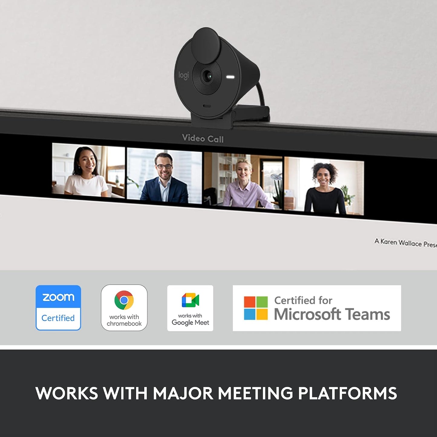 Logitech Brio 301 Full HD 1080p Webcam for Streaming and Meetings - Black | 1080p with auto-light correction, built-in mic, privacy shutter, USB-C, certified for Microsoft Teams, Google Meet, Zoom