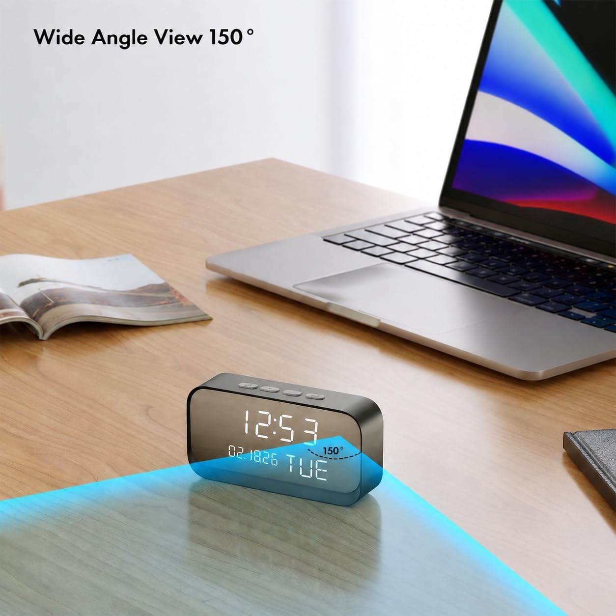 Clock Camera – Nanny Cam with 1080P HD Video, AI Motion Detection, Night Vision, Dual-Band 2.4/5GHz WiFi, Bluetooth Setup, Local & Cloud Storage, Indoor Security Camera for Home & Office