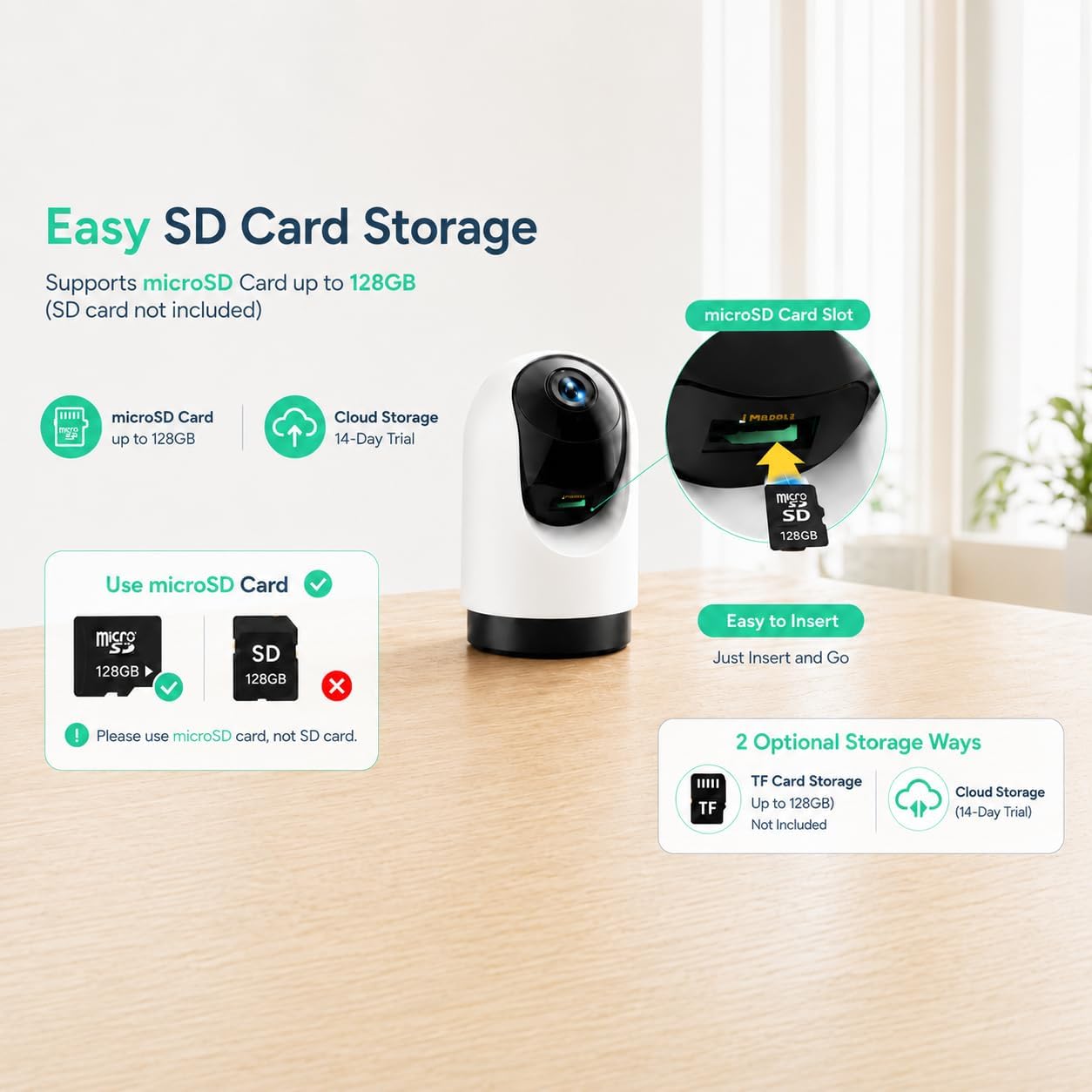 YOTON Indoor Security Camera, 2K 360° Wi-Fi Baby Monitor & Pet Camera w/Motion Tracking, 2-Way Audio, Night Vision, SD/Cloud, Compatible with Alexa & Google Home, 2.4/5GHz