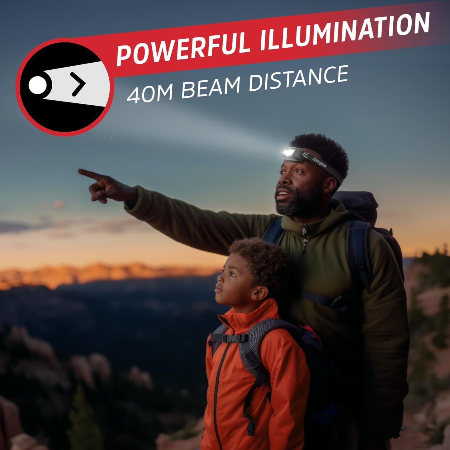 Energizer Universal LED Headlamp (2-Pack), Bright Head Lamp for Outdoors, Camping and Emergency Light, IPX4 Water Resistant (Batteries Included)