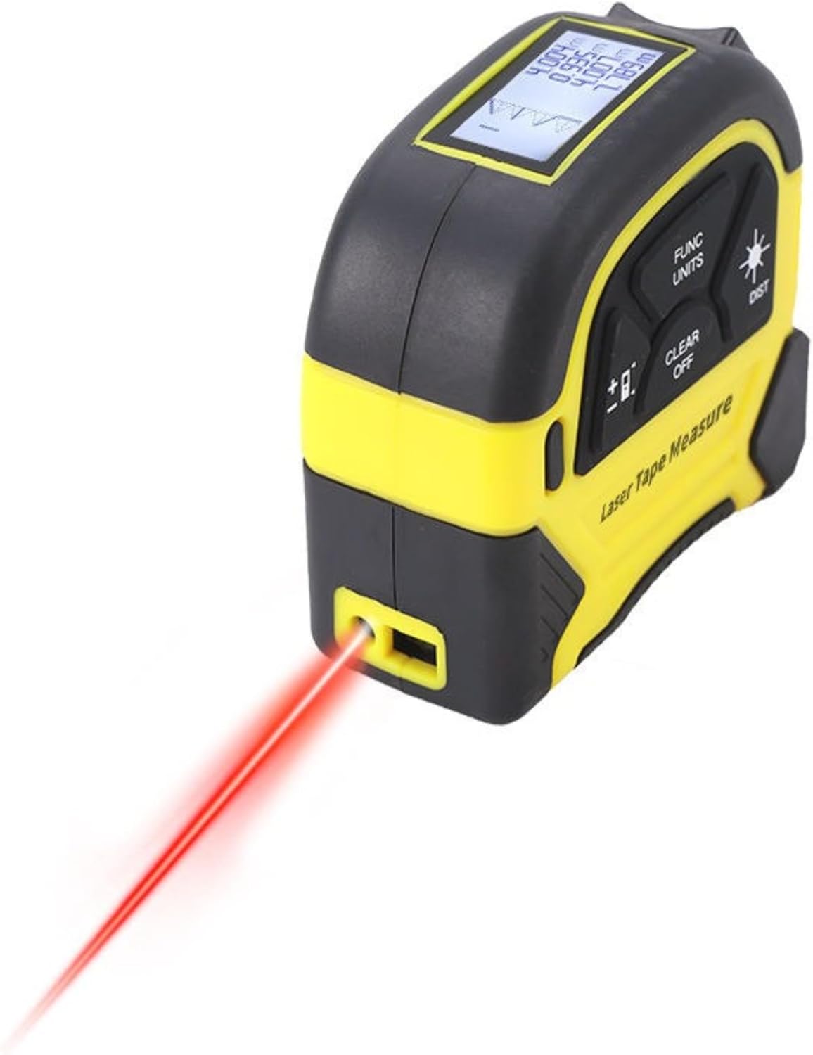 2-in-1 Laser Tape Measure - 130 Ft/40 m Digital Tape Measure & 16 Ft/5 m Measuring Tape Tool with Magnetic Hook, Pythagorean, Area, Volume, LCD Screen for Construction & Woodworker (M/in/Ft Unit)