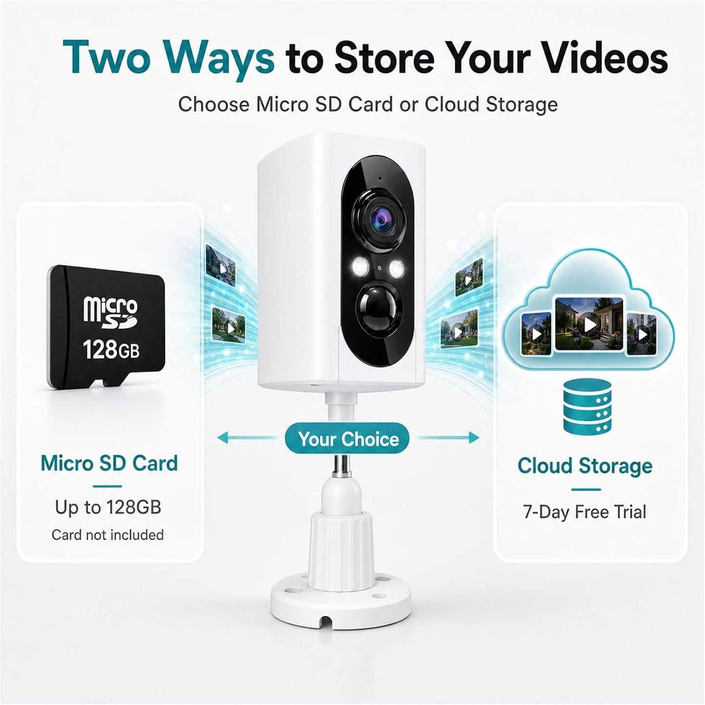 2K Security Cameras Wireless Outdoor, 355° Pan Rotate, Battery Powered, Color Night Vision WiFi Cameras, AI Motion Detection, Cloud/SD Storage, IP65, Alert & Alarm, Cameras for Home Security, 2 Pack