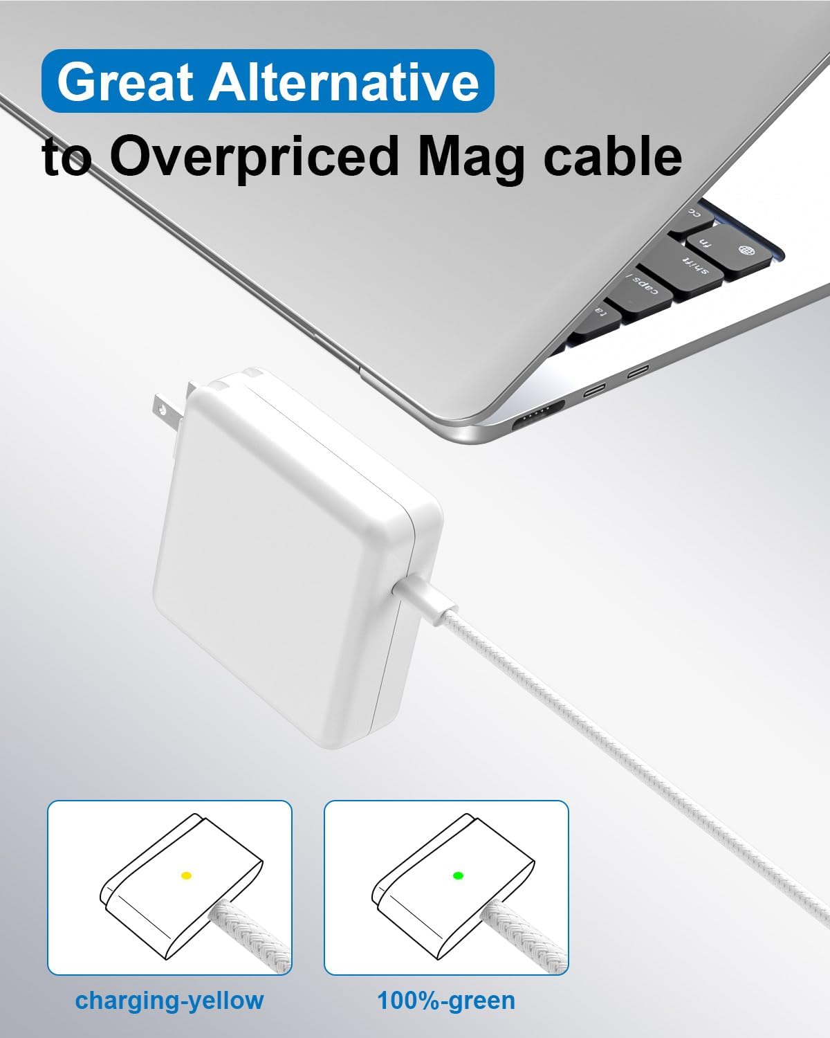 Mac Book Pro Charger - USB C to Magnetic 3 Charger for Mac pro 14-16inch 2021 2023 2024 2025 2026 M1 M2 M3 M4 M5, Mac Air 13-15inch 2022 2023 2024 2025 2026 M2 M3 M4 M5, Include 6.6ft Charge Cable
