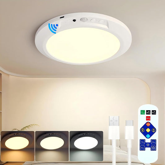 Rechargeable Ceiling Light Motion Sensor Closet Light Battery Operated