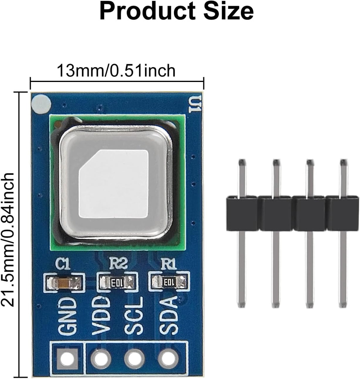 SCD41 Gas Sensor Module CO2 Carbon Dioxide Temperature and Humidity Gas Sensor Module I2C Communication 2.4-5.5 V for Air Quality Monitoring (SCD41)