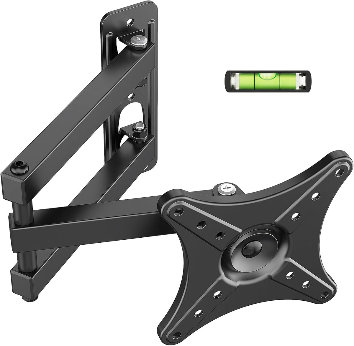 Full Motion TV Monitor Wall Mount Bracket for Most 13-32 Inch LED LCD Flat Curved Screen, Max VESA 100x100mm up to 33lbs, 360° Rotation Swivel Tilt Extension，Adjustable Articulating Arms