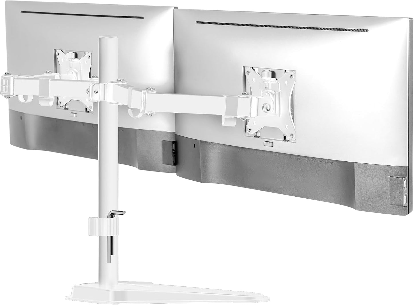 Mount-It! Dual Monitor Desk Stand Mount for 2 Screens VESA 75x75 & 100x100 | Fits two VESA 75x75/100x100 screens, sturdy desk stand for a clean dual-monitor workstation.