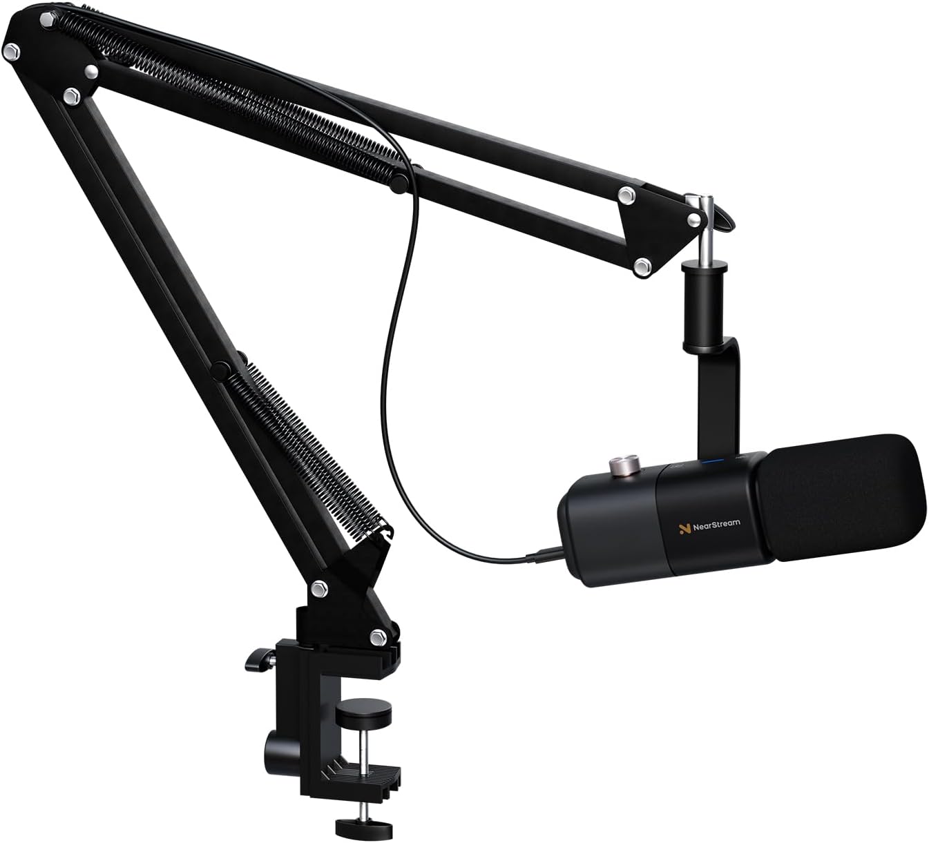 AM10X USB/XLR Dynamic Podcast Microphone with Boom Arm | Supercardioid Mic with AI Noise Cancellation, Mute, Gain and Monitoring, for PC, Audio Mixer, Podcasting, Streaming, Gaming