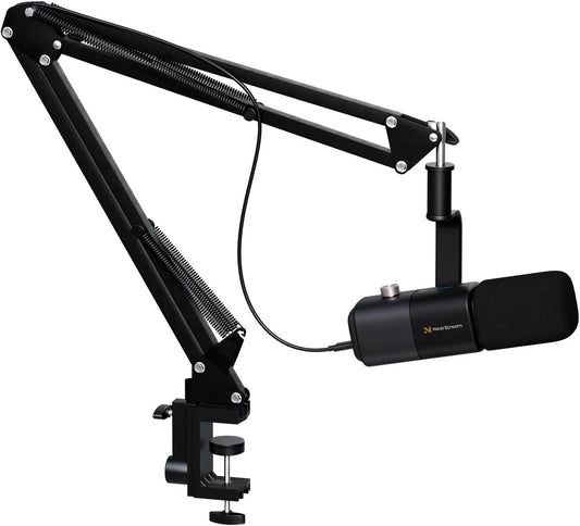 AM10X USB/XLR Dynamic Podcast Microphone with Boom Arm | Supercardioid Mic with AI Noise Cancellation, Mute, Gain and Monitoring, for PC, Audio Mixer, Podcasting, Streaming, Gaming
