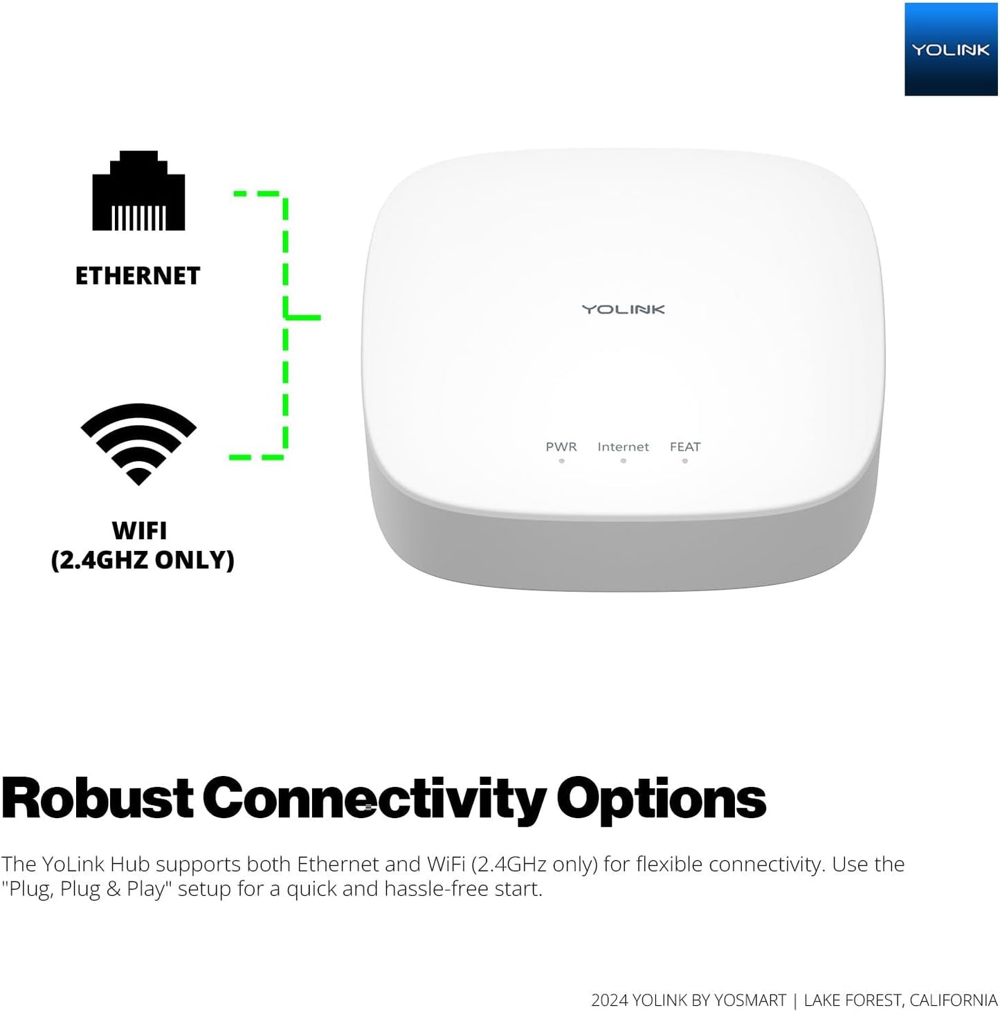 YoLink Smart Home Leak Detection Starter Kit – Hub + 4 Water Leak Sensors (0 dB), LoRa Long-Range, Alexa & IFTTT Compatible, Instant App/SMS/Email Alerts, Up to 5-Year Battery