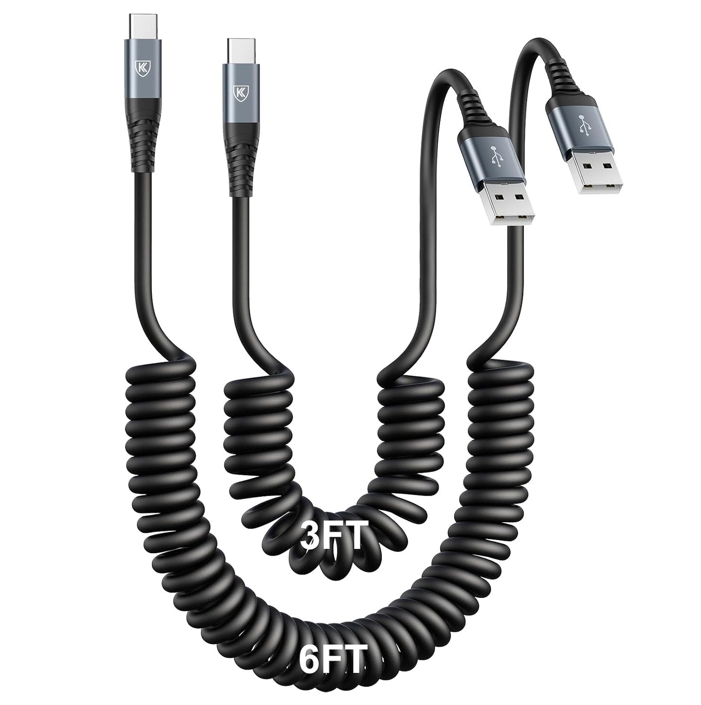 USB A to C Cable Fast Charging 3FT for Car, 2Pack USB Type C Charger Cable | iPhone USB-C Cord Compatible with iPhone 17/16/15/Plus/Pro Max/Samsung Galaxy S26 S25 S23/Carplay/Android Auto-Pink