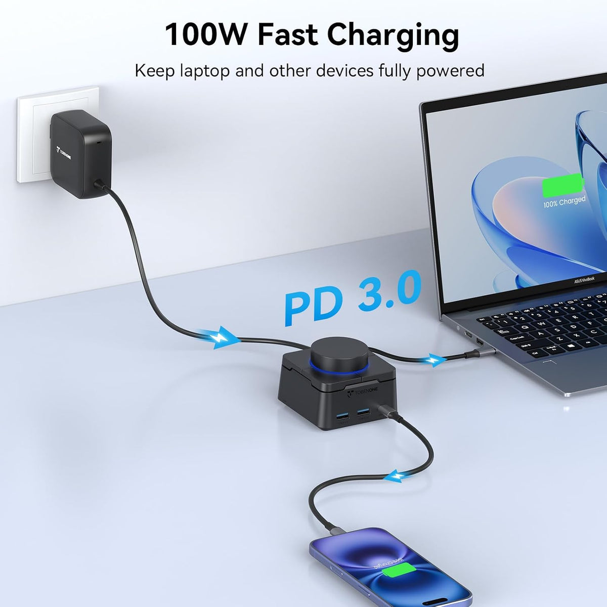 TobenONE Laptop Docking Station Dual Monitor,Dual 4K HDMI,5 USB,100W PD
