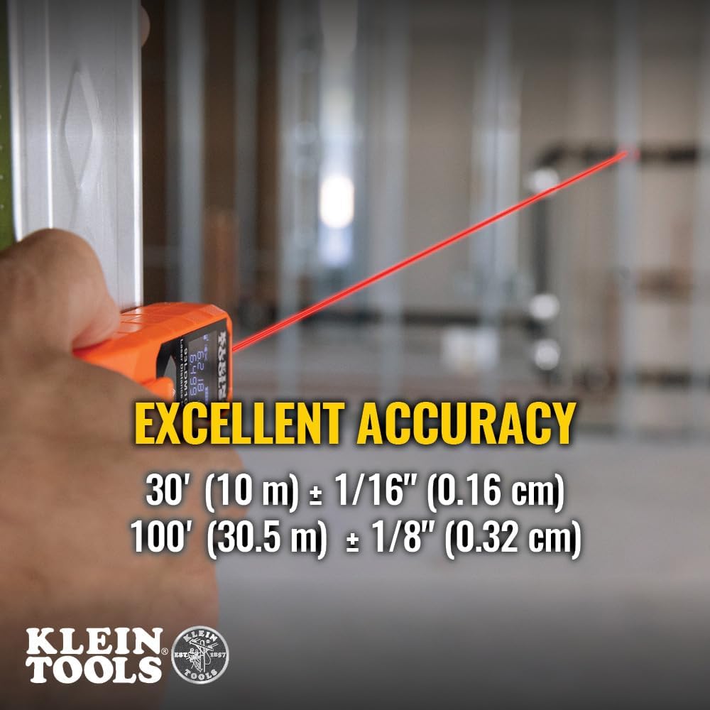 Klein Tools Laser Distance Measure, Measures in Feet, Inches, Meters