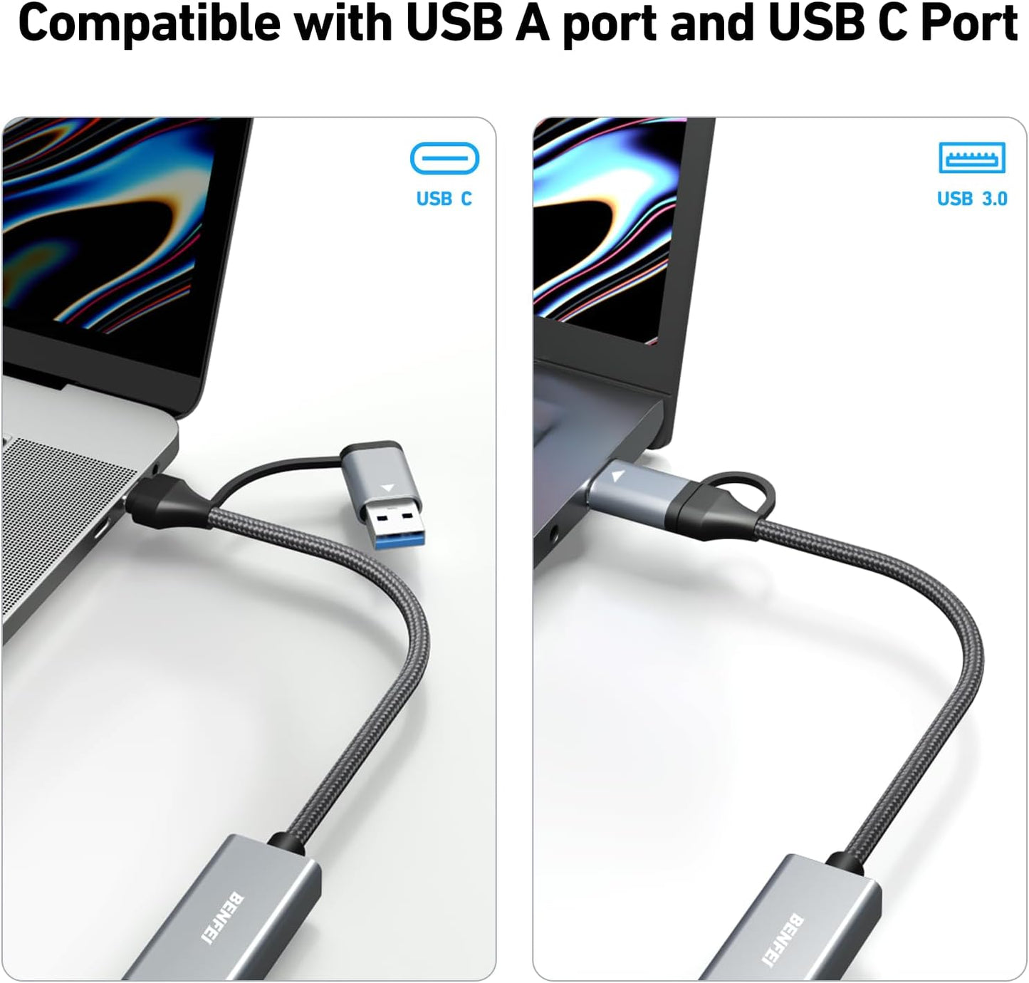 BENFEI Video/Audio Capture Card Supporting Full HD 1080P 60FPS for Streaming, Recording, Gaming, Compatible with Switch, PS4, PS5, Xbox, Work with PC/Windows/Mac OS