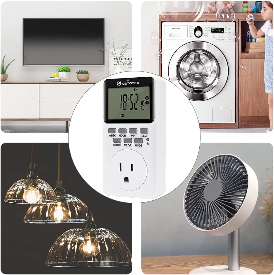 Digital Plug-in Timer Outlet Socket 20 on/Off Programmable Timer Switch