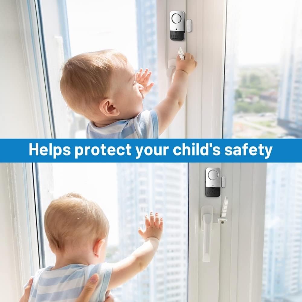 Window Alarm Sensors Door Alarms for Kids Safety , Home Security for Pool, Burglar Alarm, Dementia Patients Open (10Pack)
