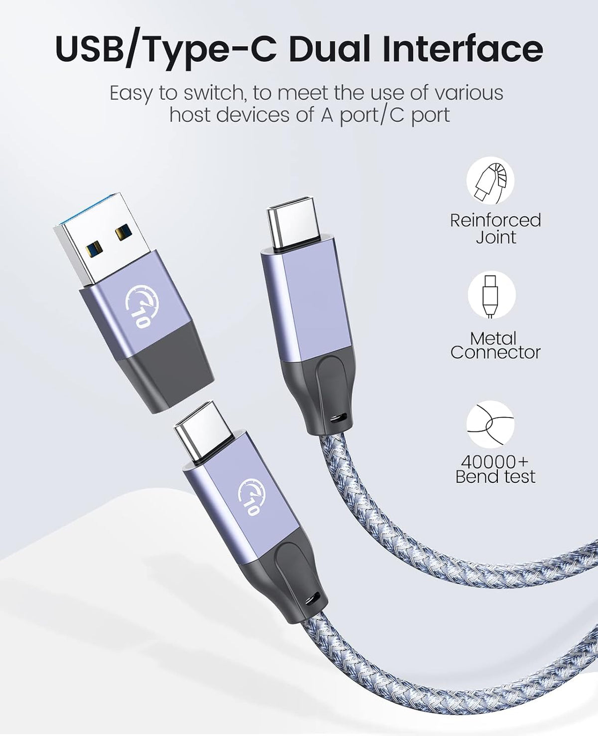 ORICO 4-Port Desktop USB 3.2 Hub, 10Gbps Aluminium USB Splitter for Laptop
