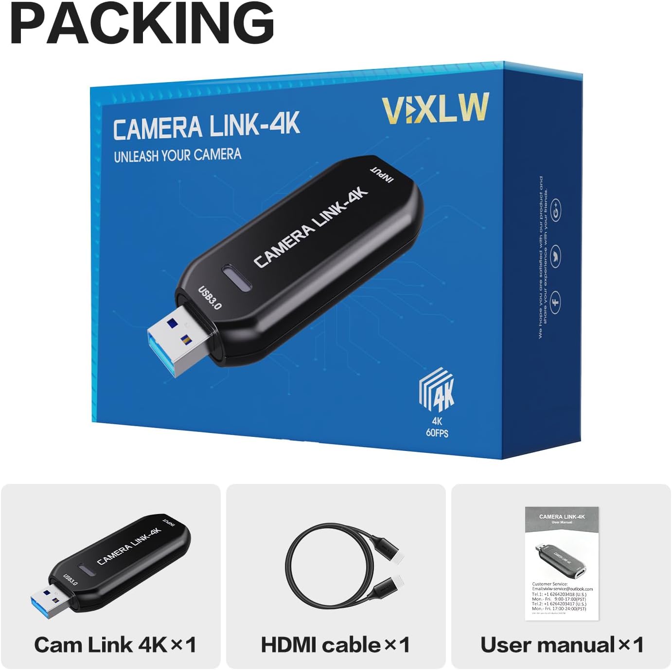 Cam Link 4K – External Capture Card for DSLR Camcorder ActionCam as Webcam, HDMI to USB 3.0, Meet/Stream/Record in 4K60/1080p120, Easy Connect for OBS/Zoom, Windows/Mac