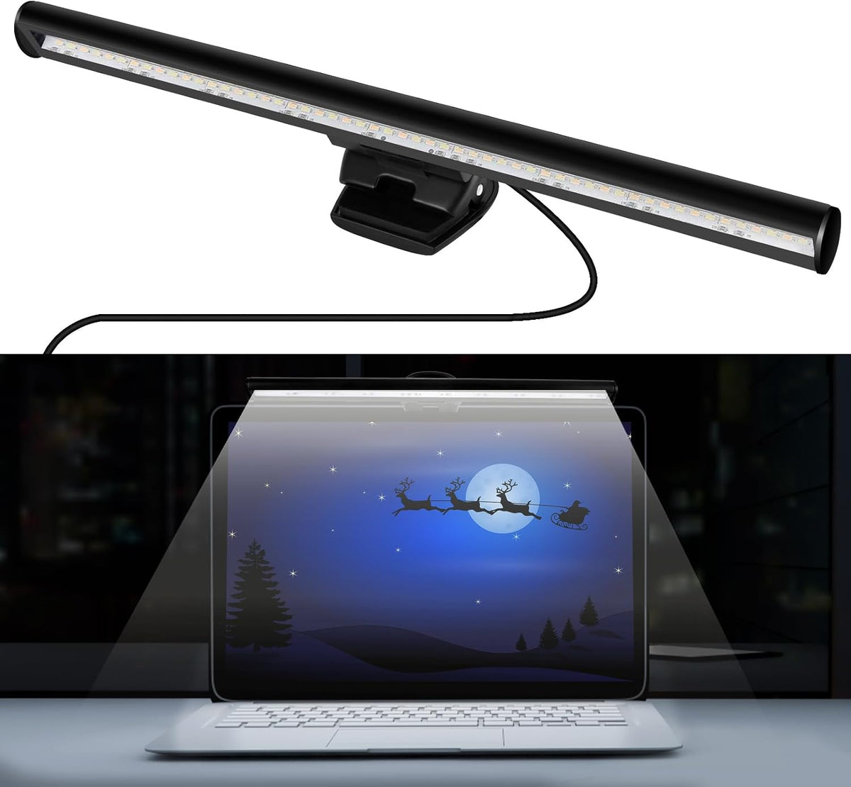 skybess Monitor Lamp Bar for Laptop, USB e-Reading LED Monitor Light Screenbar Task Light for Office/Home, Adjustable Brightness/Color Temperature, No Screen Glare for Eye Protection, Save Space