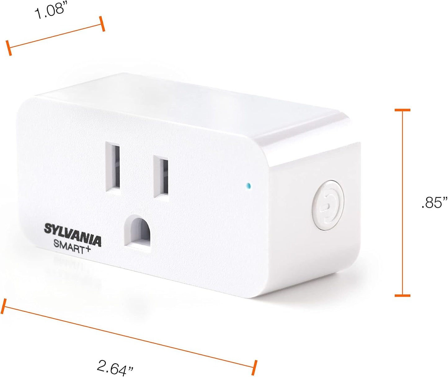 Sylvania WiFi Smart Plug, Voice Control, Compatible with Alexa and Google Home, Timer, On/Off, White - 4 Pack (75703)