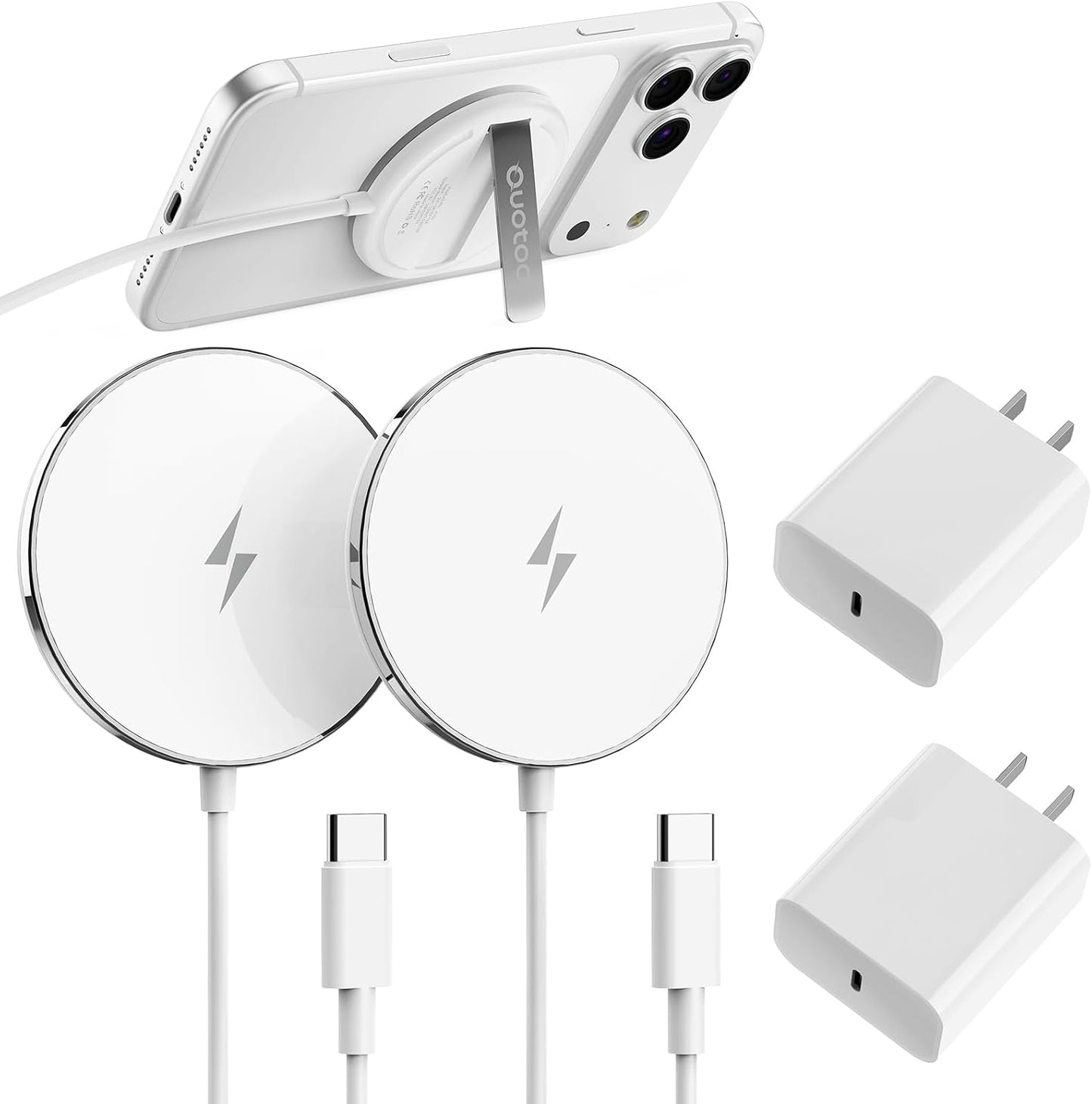 New for 15W MagSafe Charger: Magnetic Wireless Charging Pad for iPhone 17 16 15 14 13 12 Series AirPods 4-2 Pro, Strong Magnet, with PD20W Charging Block, Ultra-Thin Portable(2Pack 5FT)