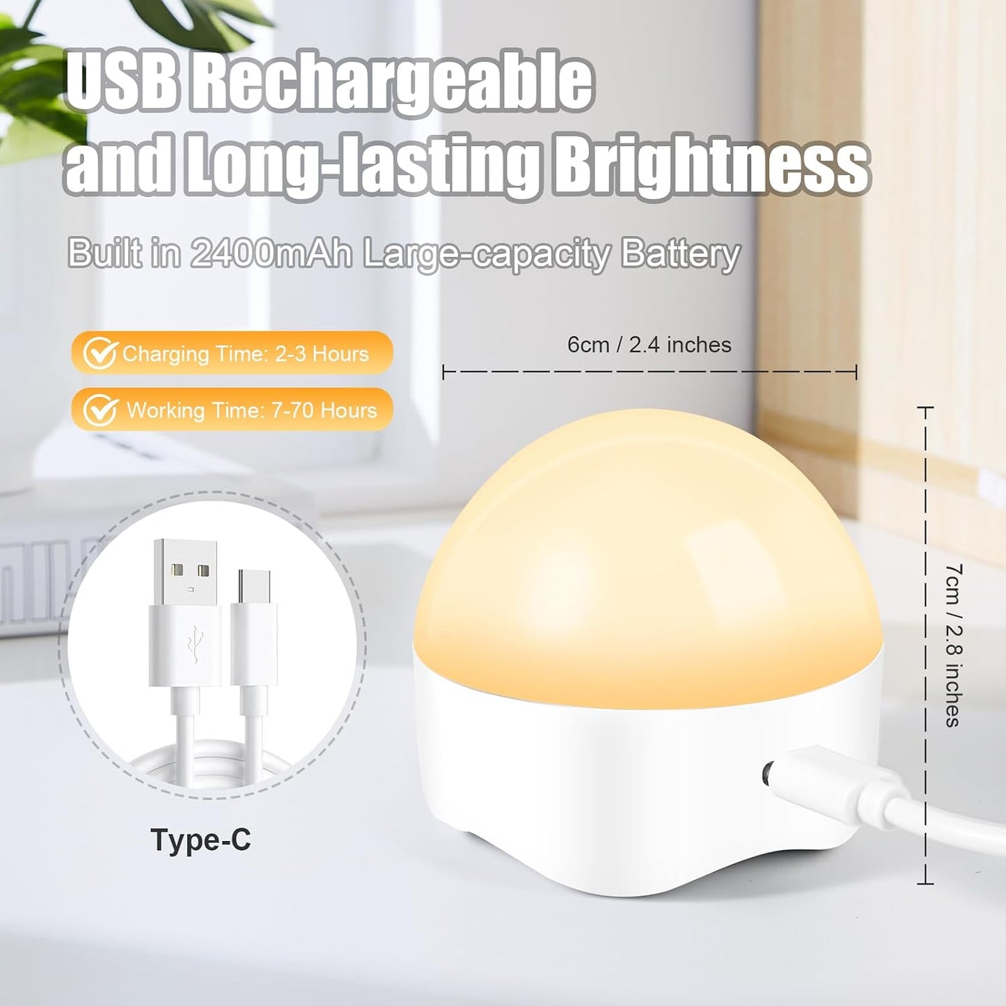 E26 Rechargeable Light Bulbs,Magnetic LED Portable Bulb with Remote and Timer, Battery Operated and Dimmable 3 Color Temperatures Backup Bulb for Sconces and Bedside Lamps Non-Hardwired Fixture,2 Pack