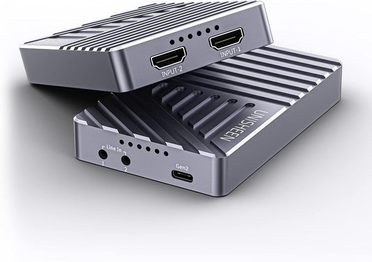 2 Channel HDMI Video Capture Card,4K30 Input Video Broadcast Game Live Stream,HDMI to USB 3.1 Gen2 HD Live Streaming Video Grabber Converter Free Driver