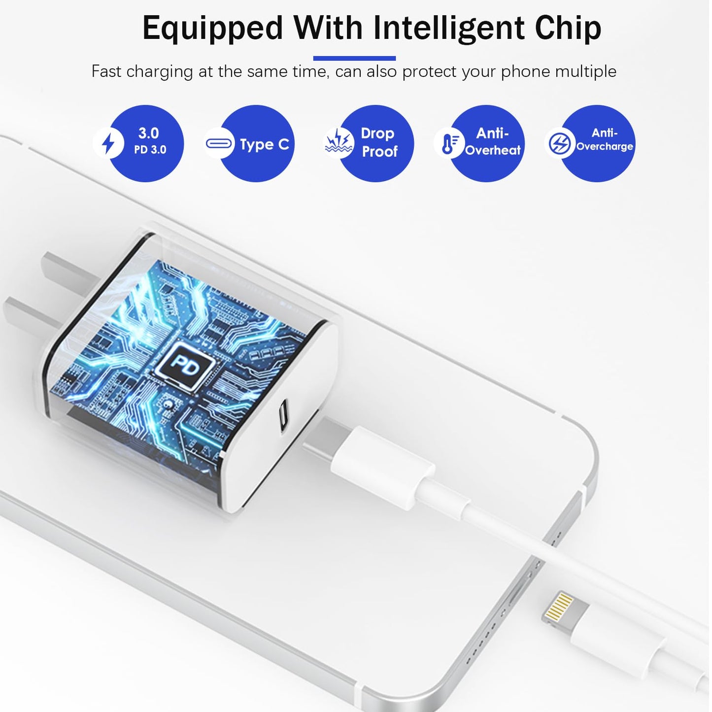 【Apple MFi Certified】Fast Charger iPhone,Fast i Phone Charging Cord 3Pack iPhone Charger Fast Charging Plug Block 6FT USB C to Lightning Cable for iPhone 14/14 Pro Max/Plus/13 Mini/12/11/XR/XS,AirPods