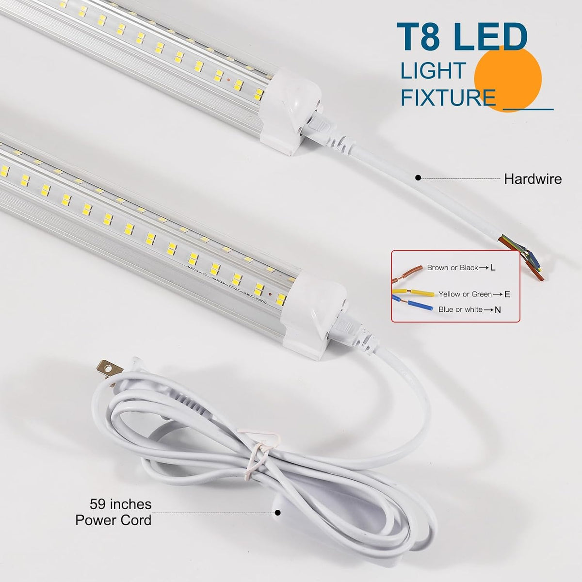 Led Shop Lights,Led Shop Lights 4FT 50W 6500K 7000LM Clear White,Shop Light 4FT 110V Linkable Integrated V-Shape for Shop Garage,Warehouse,Workbench and Workshop Commercial Bay Lighting(2-Pack)
