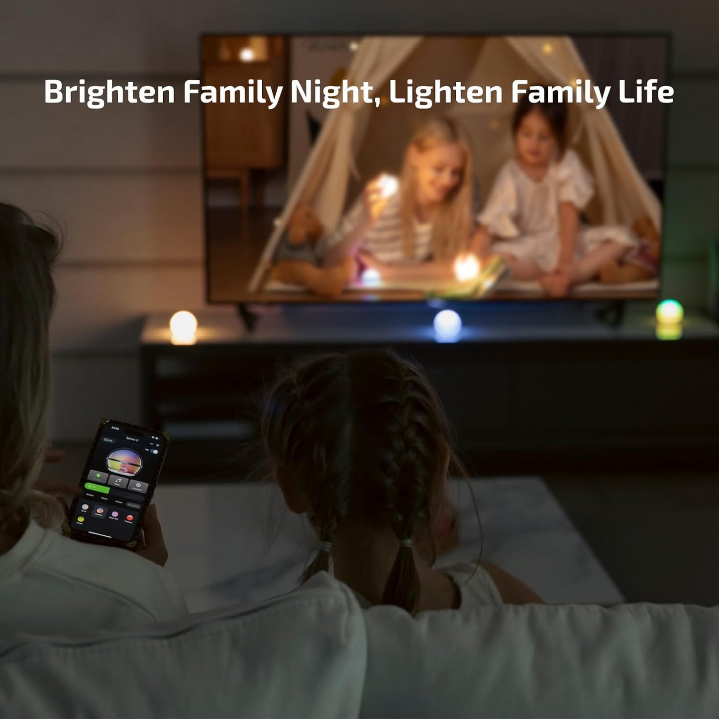 OLIGHT Sphere C Smart Night Light, USB-C Rechargeable, Ambient Table Lamp with APP Control, 75 Lumens RGB Dimmable Bedside lamp, Portable for Parties, Camping, Decoration (Type-C Cable Excluded)