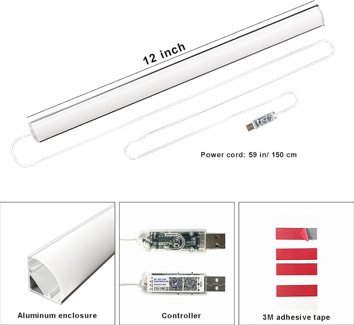 Under Monitor RGB Light Bar, 12 Inch USB Powered RGB Gaming Light Bar with APP Control, Music Sync LED Monitor Backlight, 5V 2A Ambient Desk Light for PC, Gaming Setup, TV, Desktop