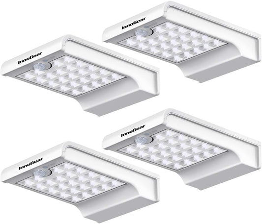 InnoGear 24 LED Solar Gutter Lights Outdoor Motion Sensor Wall Light, 4 Pcs