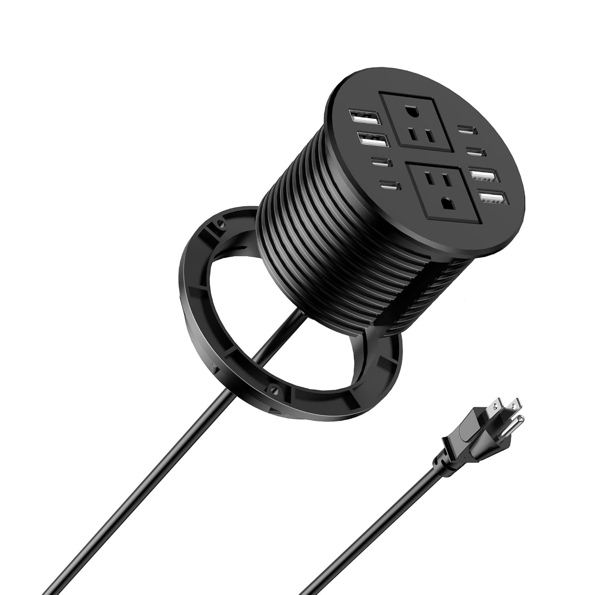 Jgstkcity 3.15 inch Desktop Power Grommet,40W USB Recessed Outlet