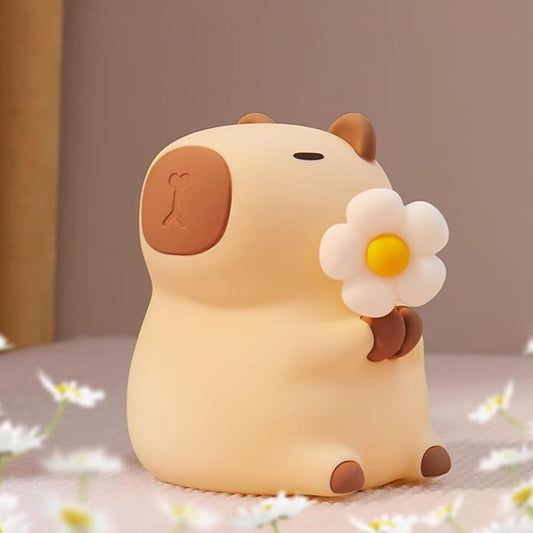 Capybara Night Light, 7-Color RGB, 3-Level Dimmable, Rechargeable | Cute Silicone Capybara Night Light, 7-Color RGB, 3-Level Dimmable, Touch Lamp, Rechargeable, 30-Min Timer, Gift for Kids