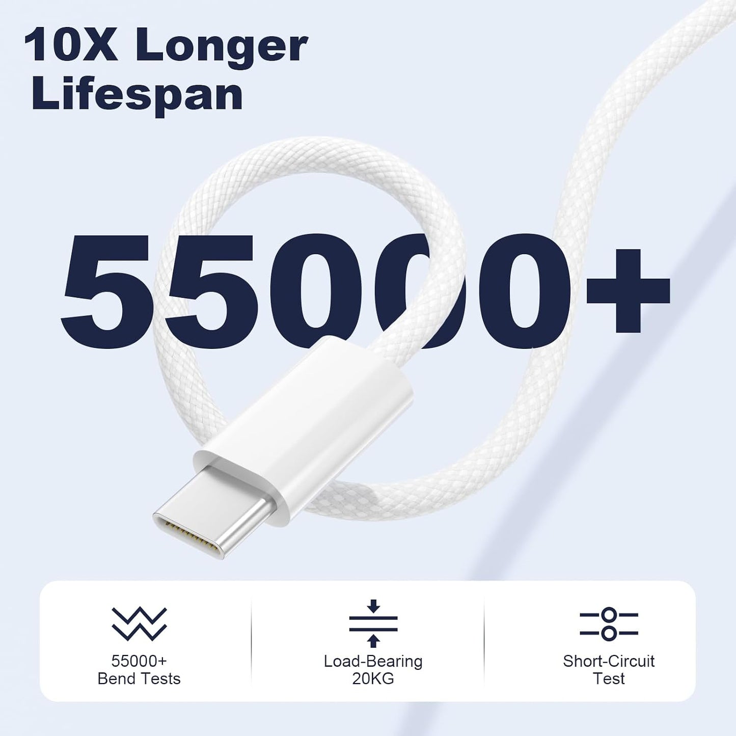 Quickeep USB C to USB C Cable 3FT 2 Pack, Nylon 60W iPhone 17 Charger Cord | Braided USBC to USBC Cable, Type C Charger Fast Charging for iPhone 17 16 15 Pro Plus Pro Max/iPad Pro/Air