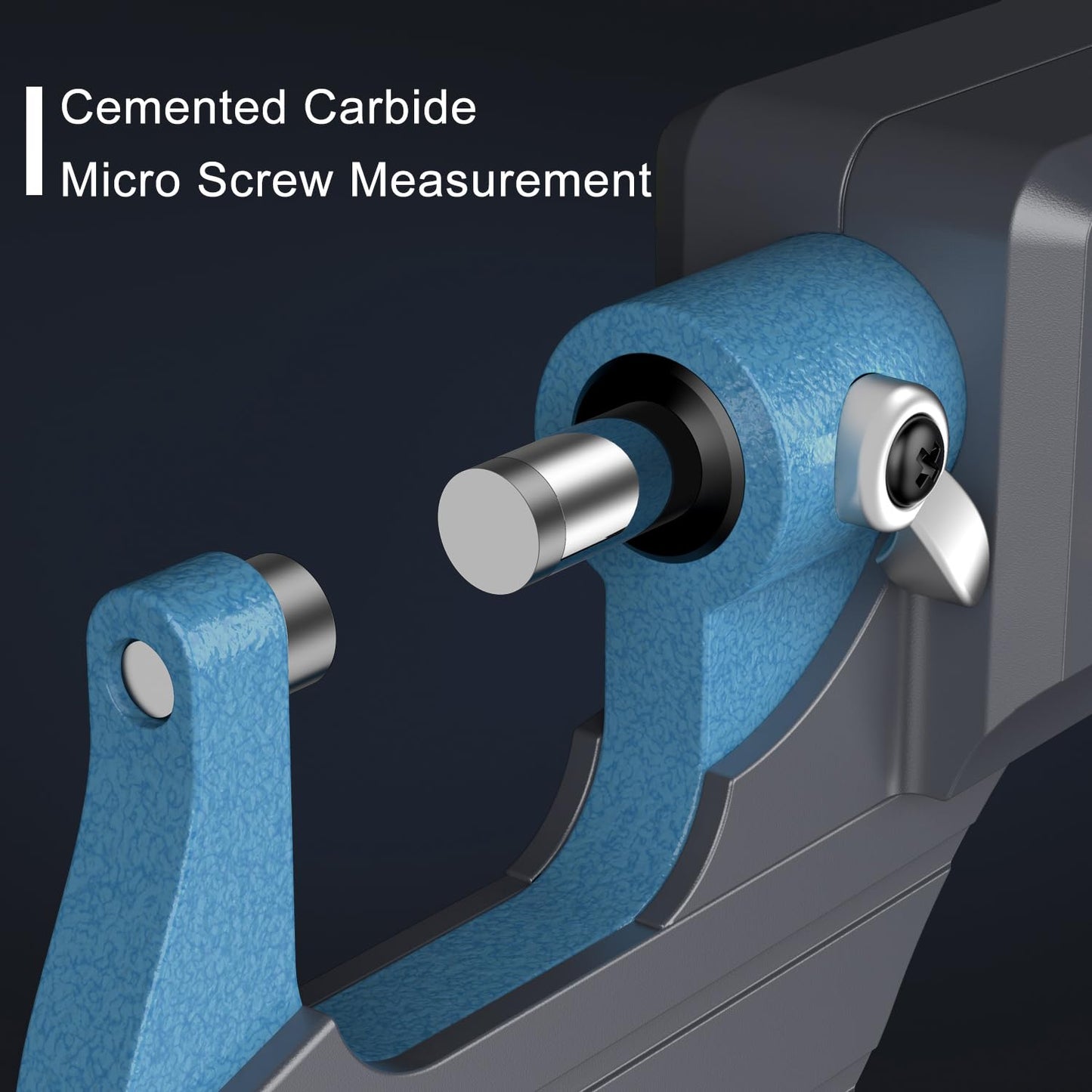 HDLKNAK Digital Outside Micrometer 0-1”, 0.00005"/0.001mm Precision(Blue) | Micrometer Precision Carbide Tipped Measuring Tool, Inch/Metric Dual Reading, Machinist Thickness Gauge with Large LCD
